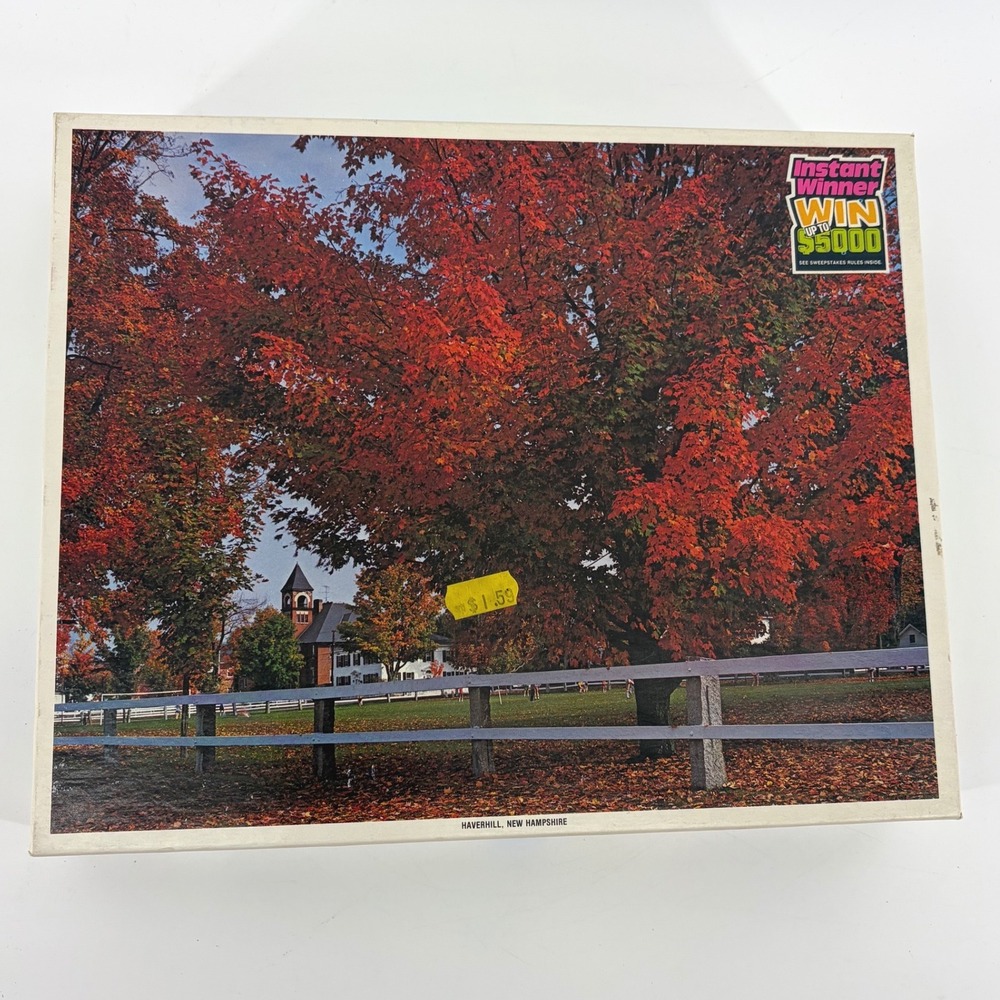 Vintage Whitman 1000 Piece Jigsaw Puzzle Haverhill New Hampshire Autumn 4777-23